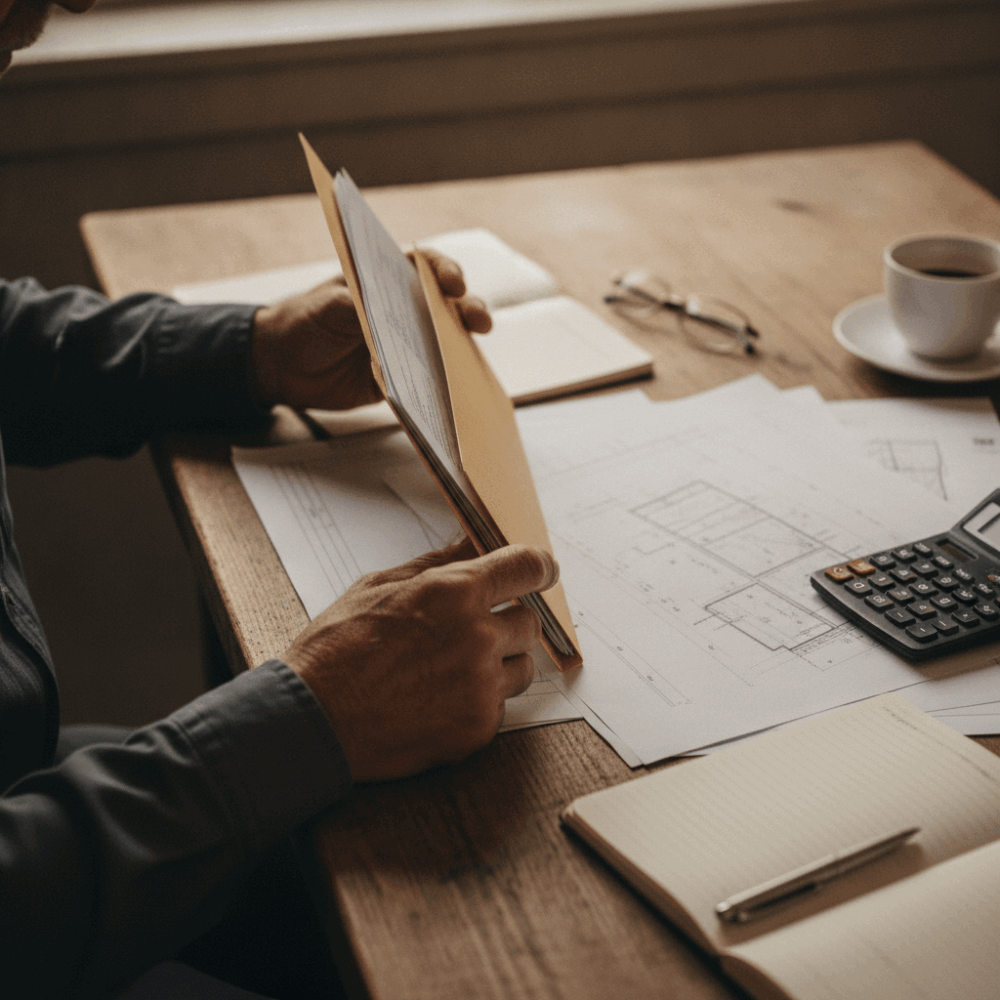 Agriculteur consultant dossier de demande de subvention FHA pour projet de stockage d'eau avec documents techniques