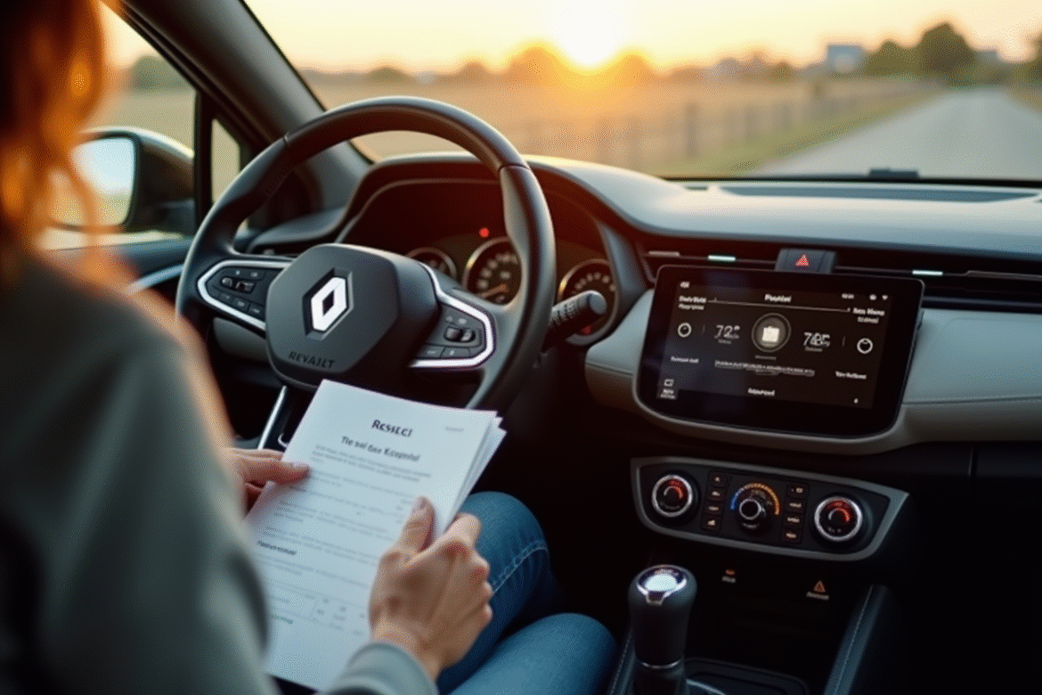 Personne utilisant le manuel et le code radio dans une Renault