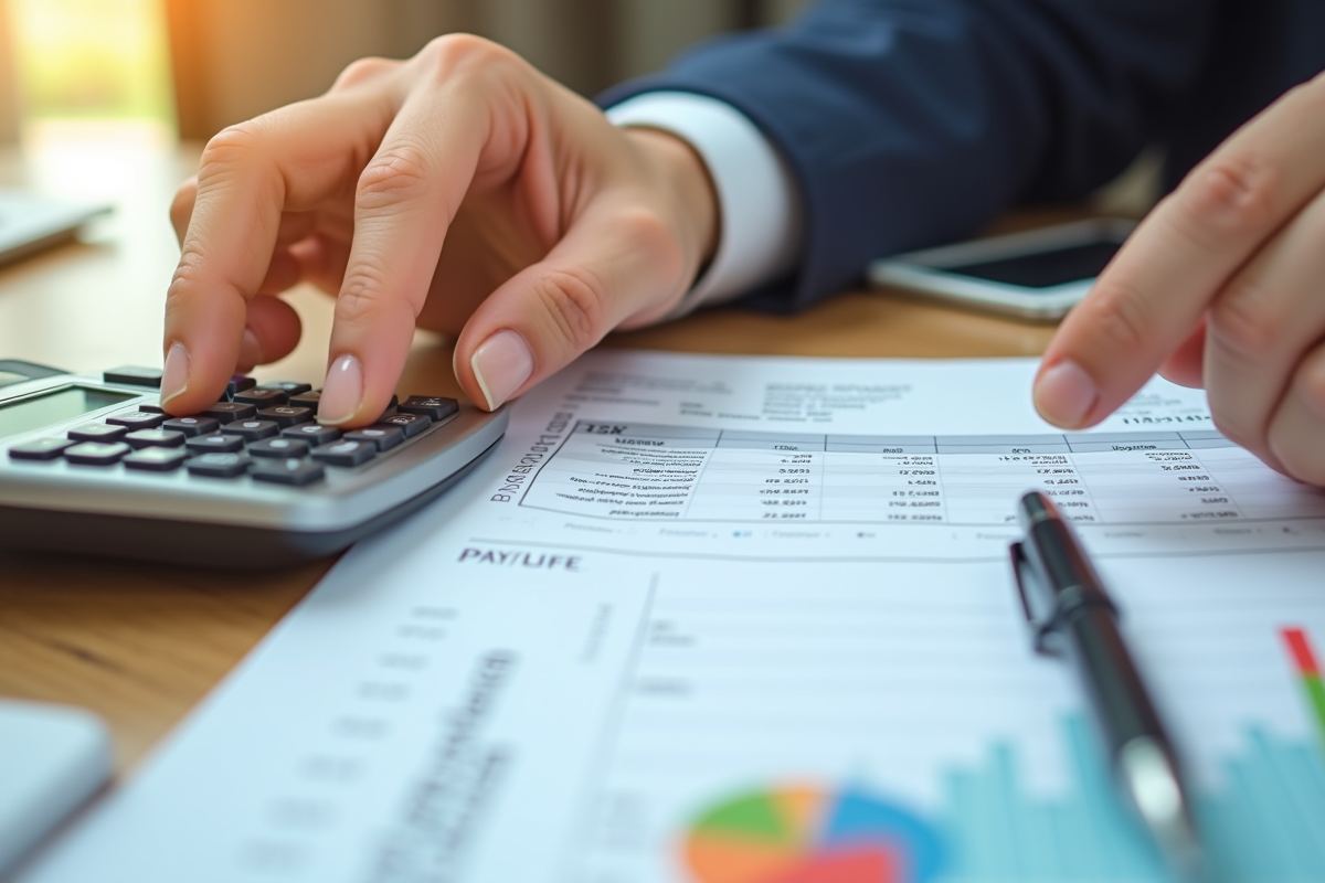Fiche de paie et calculatrice avec graphiques financiers