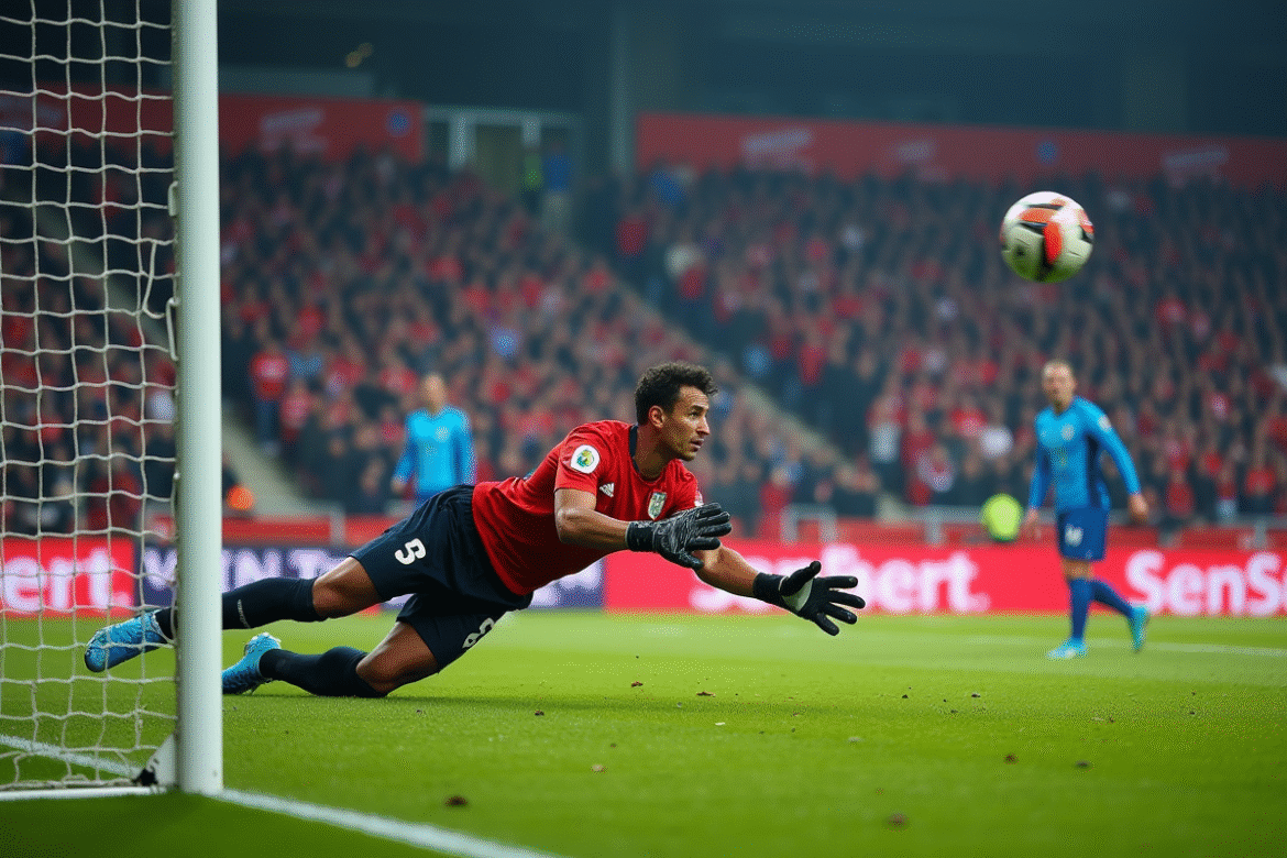 Florent Ortola plonge spectaculaire lors d'un match en stade