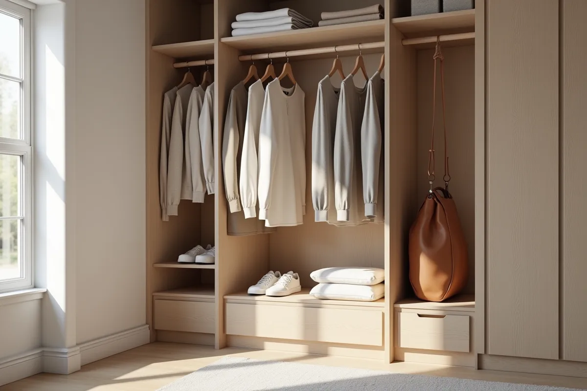 Garde-robe capsule avec vêtements assortis et tendance minimaliste