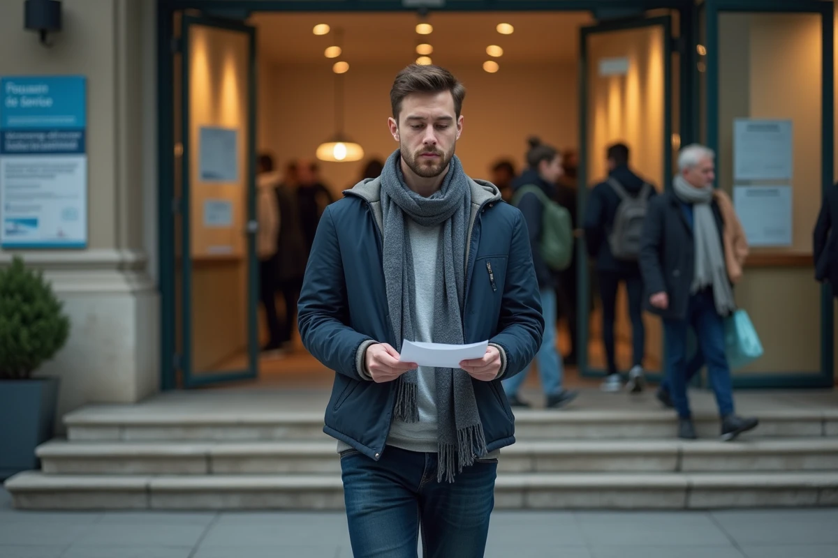 Jeune homme sortant d