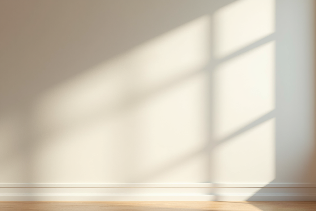 Mur intérieur lisse et sans joint visible dans une pièce rénovée